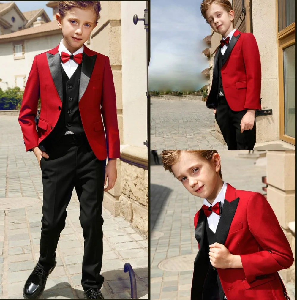 

Ring Bearer Boy's Formal Wear Tuxedos Shawl Lapel One Button Children Clothing For Wedding Party Kids Suit Boy Set (Jacket+Pants