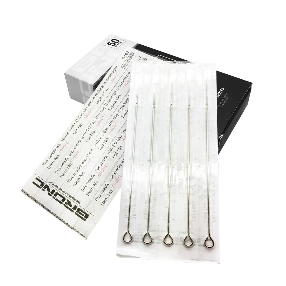 BRONC BugPin L-Taper Tattoo Needles RL 50pcs Disposable Sterilized Professional Tattoo Needles Tattoo Supply for Body Art Tools