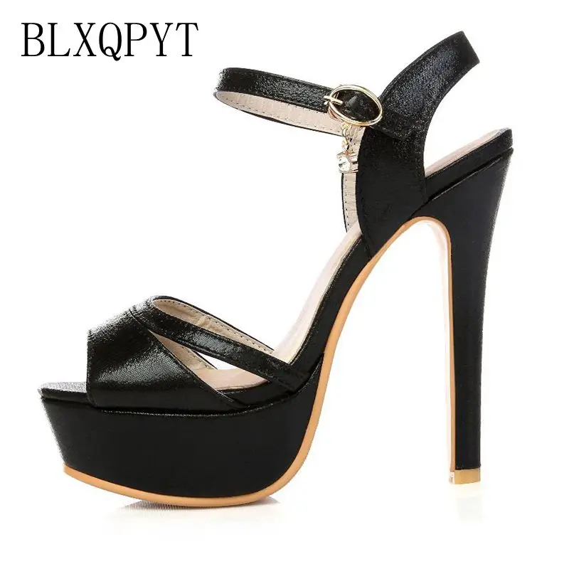 BLXQPYT Plus shoes woman Sandals summer Sexy fashion Big Size 30-48 Super High Heels (13cm) Women shoes wedding Pumps 431-5