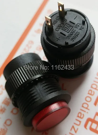 10pcs / lot R16-503A 16mm self-lock ON - OFF round push button switch pushbutton