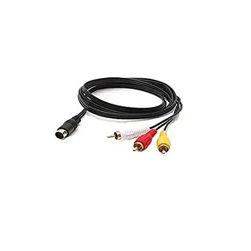 Ruitroliker  10 Pin Audio AV A/V RCA Cable Cord Black For Saturn