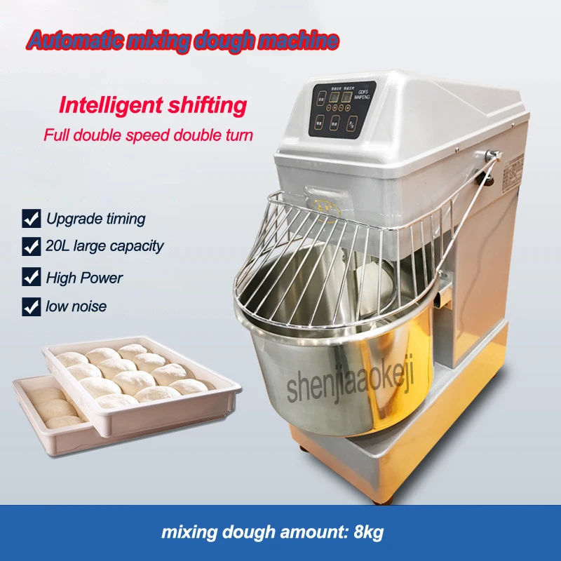 

1500w Stainless steel Automatic mixing dough machine Commercial dough mixer 20L food spiral dough Stiring machine 220v/50hz