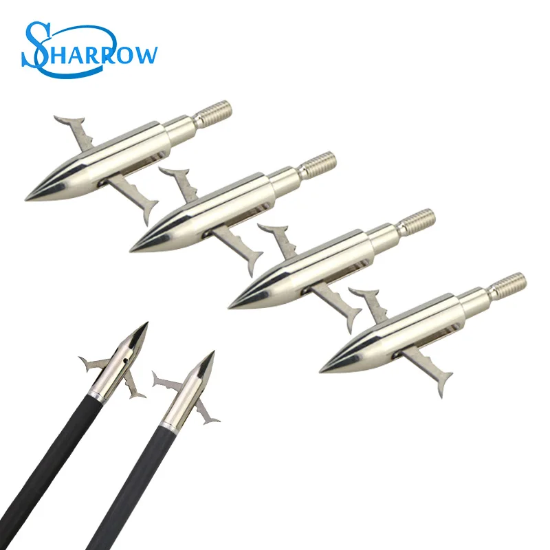 10pcs Archery Arrowheads Silver Stainless Steel 2 Blades Fishing Broadheads Fit For Bow And Arrow Hunting Shooting Accessories