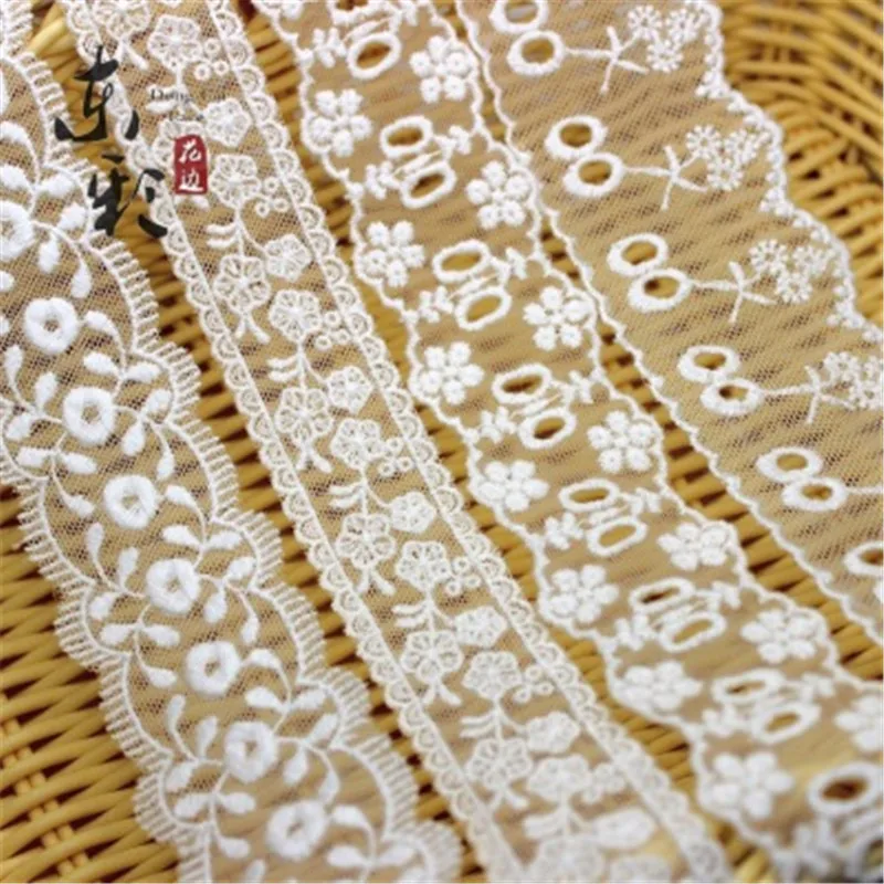 

15yard Embroidery Lace Ribbon Decor Cotton Lace DIY Sewing Handmade Crafts Wedding Fashion Sleeve Skirt Edge Accessories