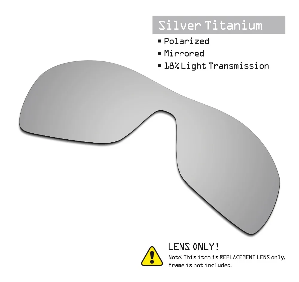 SmartVLT 2 Pieces Polarized Sunglasses Replacement Lenses for Oakley Batwolf Ice Blue and Silver Titanium