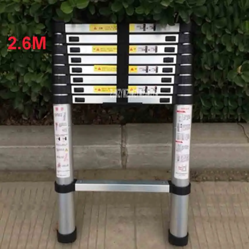 

New 2.6 Meters DLT-A Portable Safety Extension Ladder Thick Aluminum Alloy Single-sided Straight Ladder Household 9 Steps Ladder