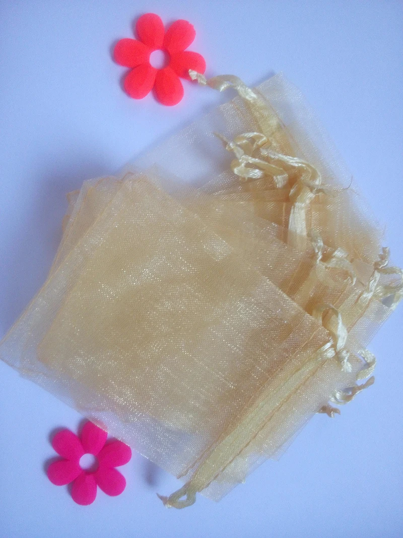 

1000pcs 15*20cm Gold Organza Gift Bag Jewelry Packaging Display Bags Drawstring Pouch For Bracelets/necklace/wed Yarn Bag