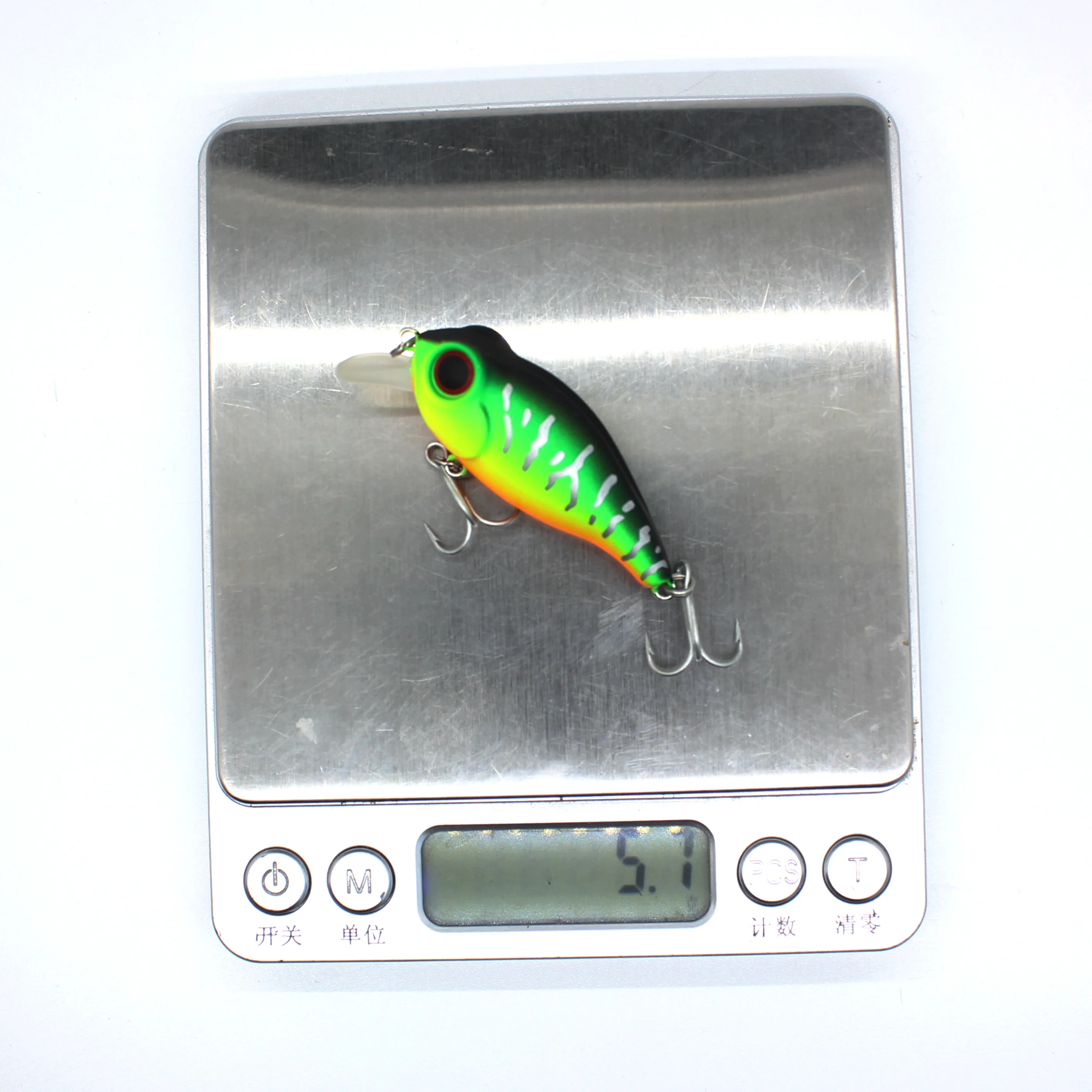 AOCLU-Floating Minnow Bait Crank, Moving Balls Rattle, Golden Fish Head, Bass Inshore VMC Hook, Deep Diving, 1.2m, 50mm, 5.7g