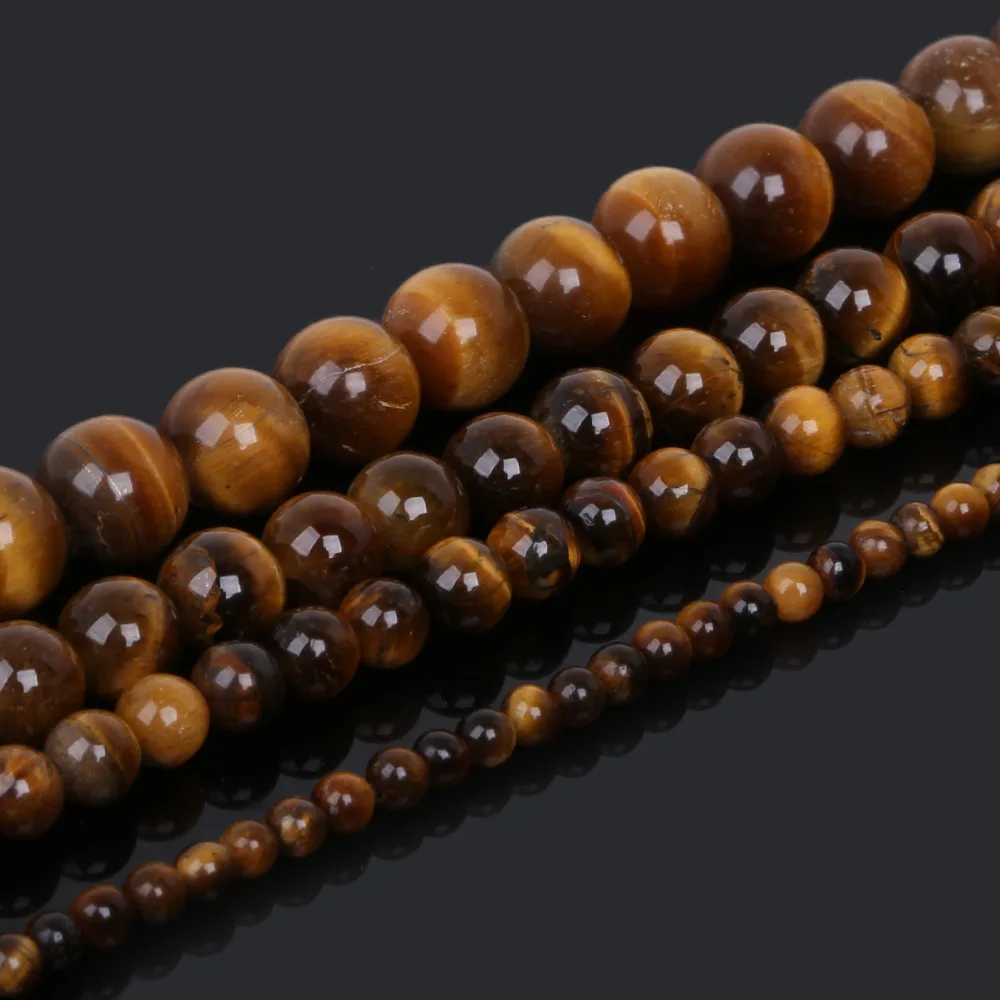 Natural Stone 4 6 8 10mm Round Tiger Eye Amethyst Agate Jades Stone Spacer Bead For Jewelry Making Diy Bracelet Needlework