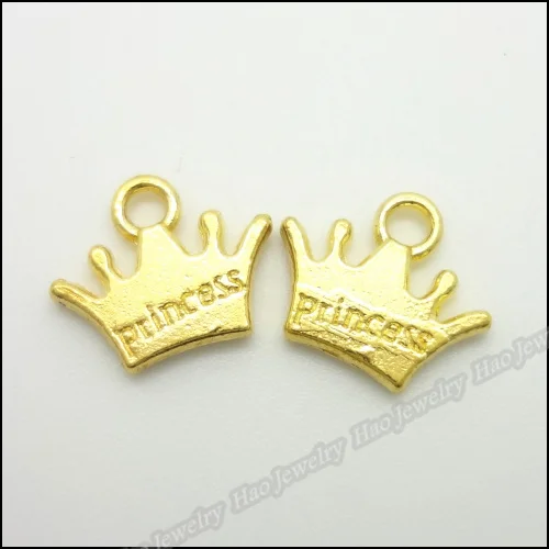 

100 pcs Vintage Charms Imperial crown Pendant Gold color Fit Bracelets Necklace DIY Metal Jewelry Making