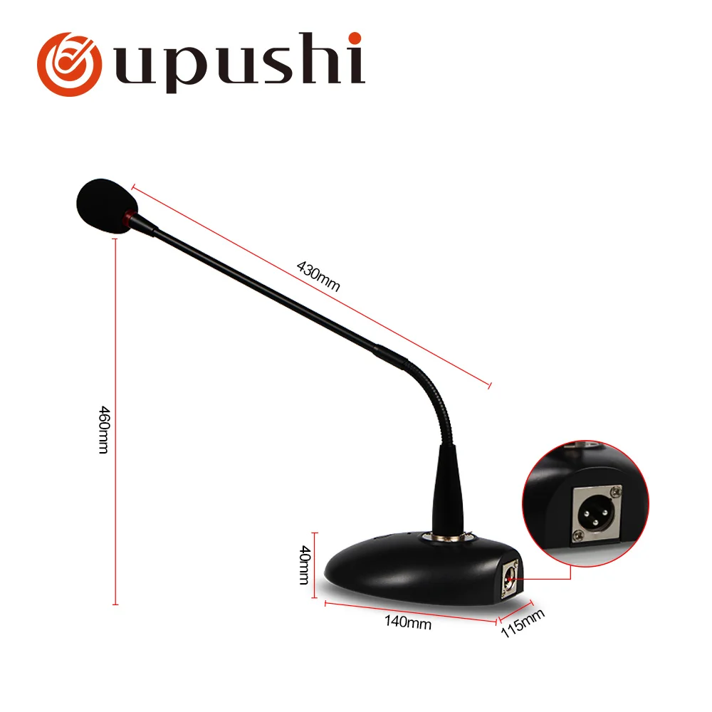 Oupushi wired condenser microphone portable desktop microphone broadcast mic for public address system