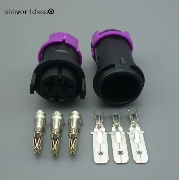 

shhworldsea 3 Pin Female Male Wire Housing Waterproof Auto Connector Round Connector 813 971 987 813971987 813 972 928 813972928