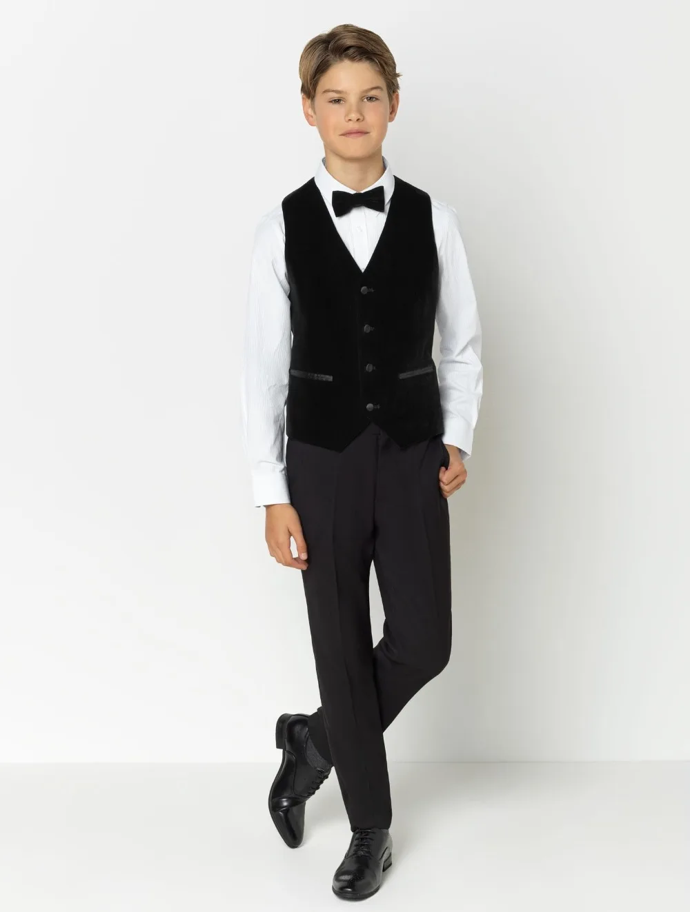 2019 nuovo arrivo abbigliamento per ragazzi con risvolto con visiera abiti per bambini moda abbigliamento per bambini Set 3 pezzi abiti da ballo (giacca + pantaloni + cravatta + gilet)