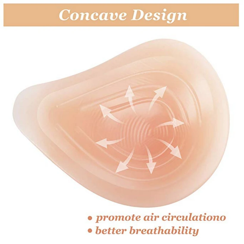 Silicone Breast Form Supports Artificial Spiral Silicone Chest Fake False Breast Prosthesis 150g-500g Super Soft Sponge Pad D30