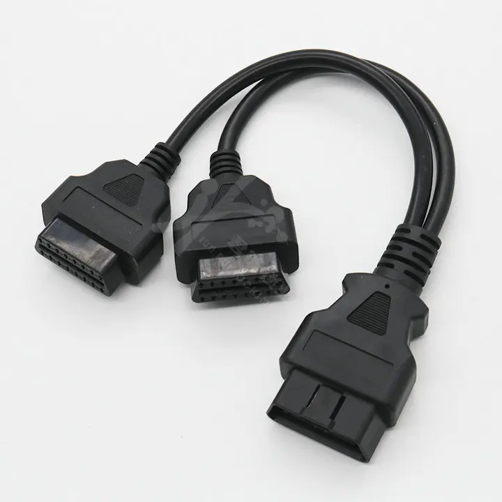 Kabel Ekstensi OBD Mobil Mobil Konversi Ke 2 OBD 16Pin Satu Menjadi Dua 30CM