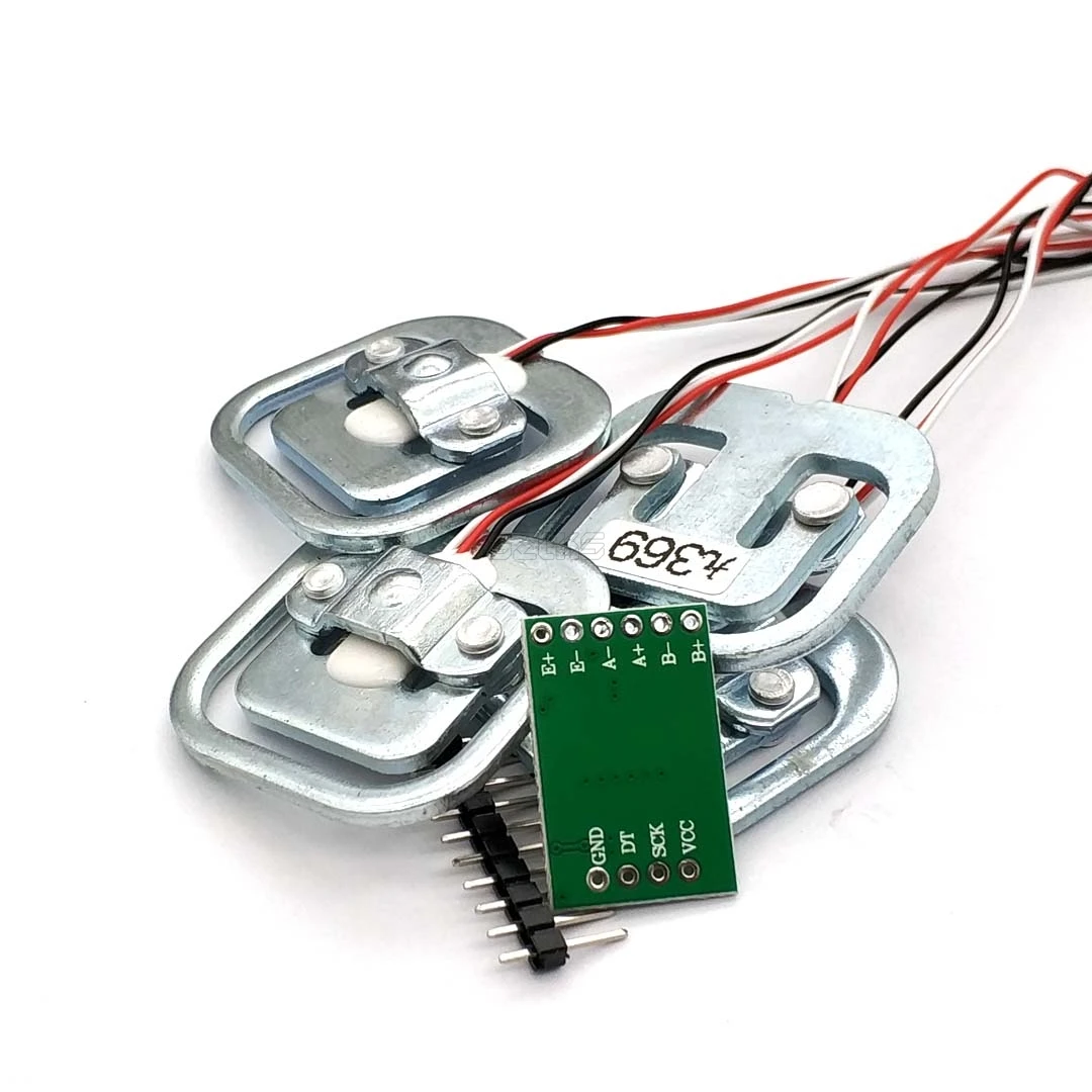 جديد 4 قطعة 50 كجم الإنسان مقياس الجسم تحميل خلية المقاومة سلالة الوزن الاستشعار + HX711 إعلان وحدة الضغط مجسات قياس أدوات