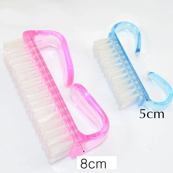 Nail Art Plastic Cleaning Brush Finger Toe Nail Care Dust Clean Handle Scrubbing Brush Tool File Manicure Pedicure Sale