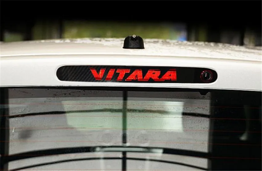 1PC Carbon Fiber Car Stickers OF High Mounted Stop Lamp High Brake Lights For 2016-2018 Suzuki Vitara