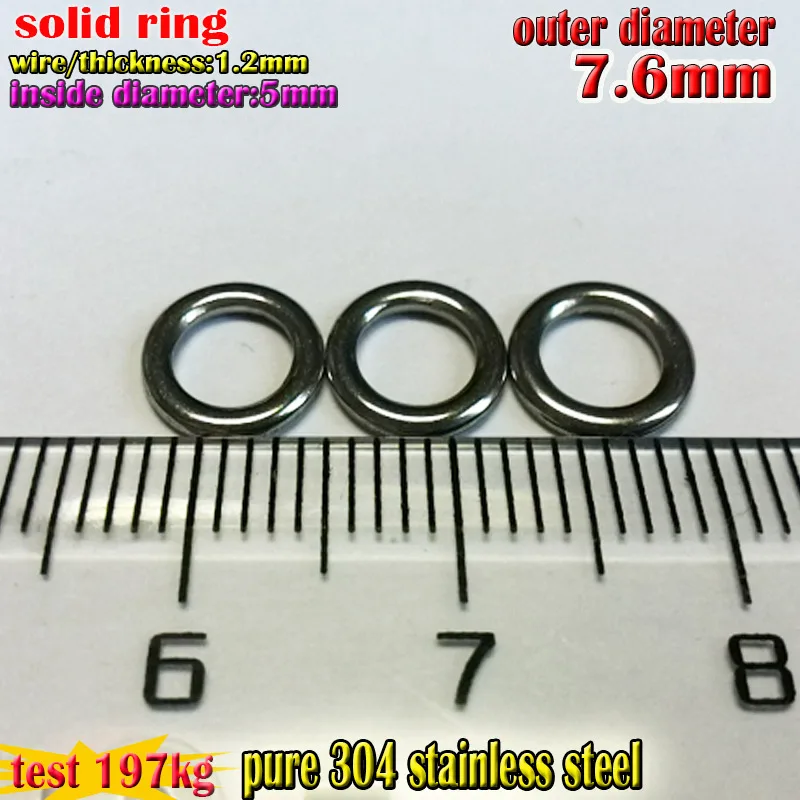 

NEW fishing solid rings Connecting ringssize wire1.2*5mm*7.6mm quantily: 500pcs/lot PURE 304 Stainless steel