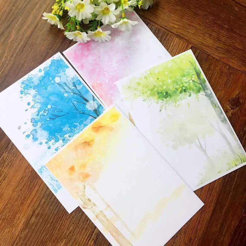 50 pcs/lot 17.5*12cm quaint fresh and beautiful four seasons Japanese style romantic invitations wedding envelope vintage paper