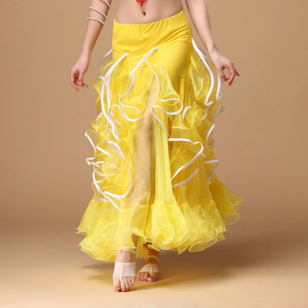 Stage Wear 2018 New Belly Dancing Clothing Long Fly Skirts Professional Women Chiffon Belly Dance Skirt Performance