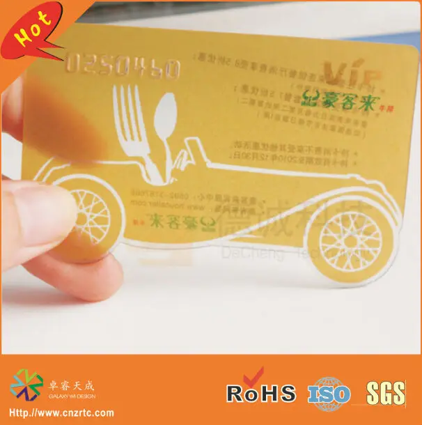 2016 new design Free design!0.3mm thickness credit card size transparent material plastic clear cards