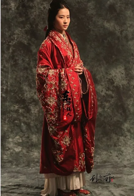 Extravagent Luxurious Traditional Hanfu Costume Red Wedding Bride Costume TV Play Tong Que Tai The Assassins