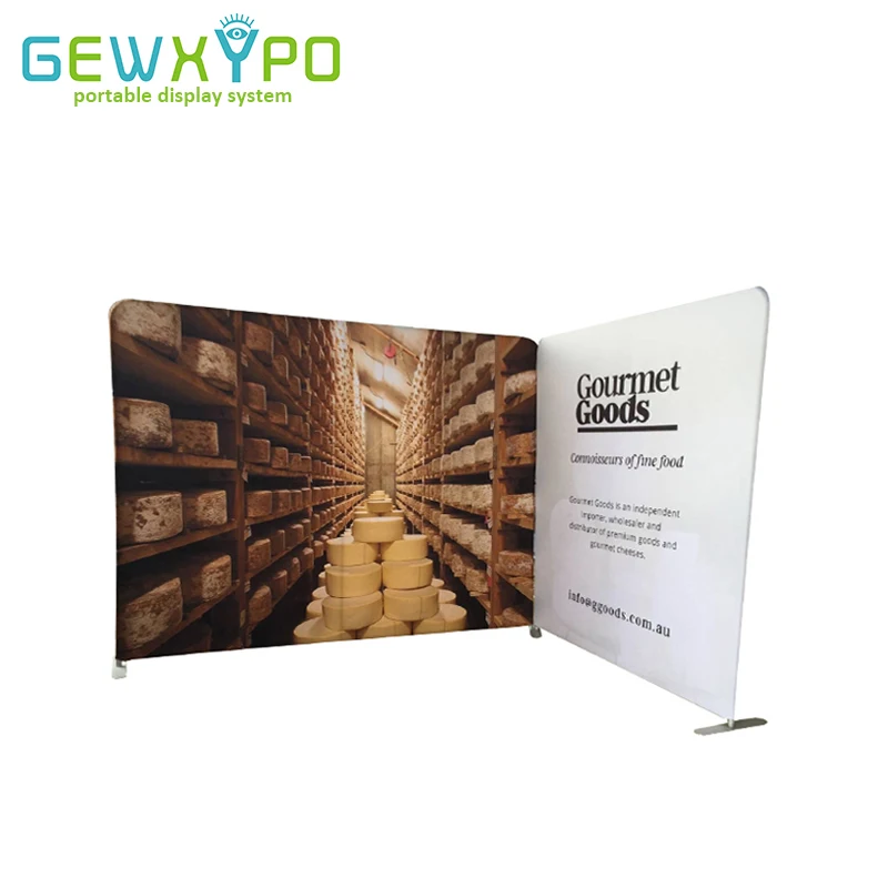 

Trade Show Booth Portable Advertising Banner 300cm and 200cm Wide Straight Tension Fabric Display Stand With Graphics Printing