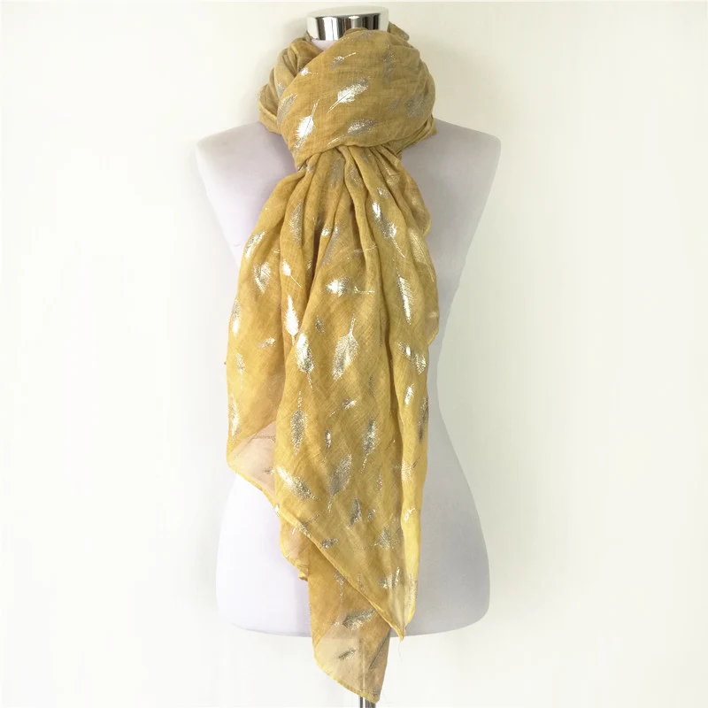 New spring silk scarves shawl long soft cotton autumn warm elegant feather scarf female Women\'s Hot silver scarves