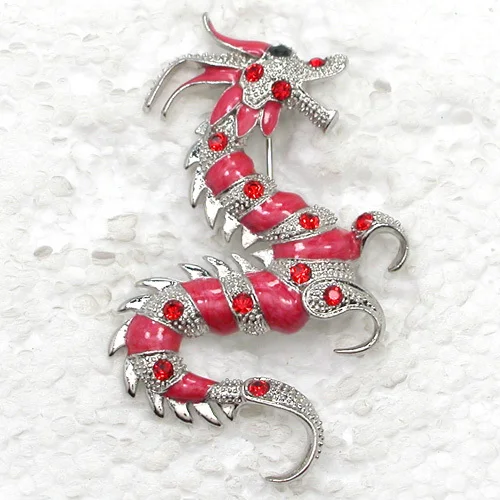 

60pcs/lot Mixed Color (Can Notes Color) Wholesale Fashion Rhinestone Enamel Dragon Brooch Costume Pin brooches C101366