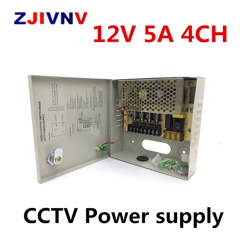 4CH DC 12V 5A Distribution Box Power Supply for CCTV Security Camera Power Supply Box 4channels 60W