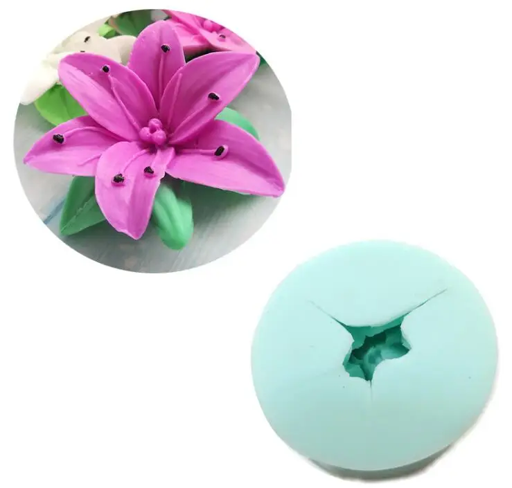 HC0021 Lily 3d Mold Silicone Lily Mold Flower Molds Wedding Flower mould Candle Moulds Silicone soap molds aroma stone moulds