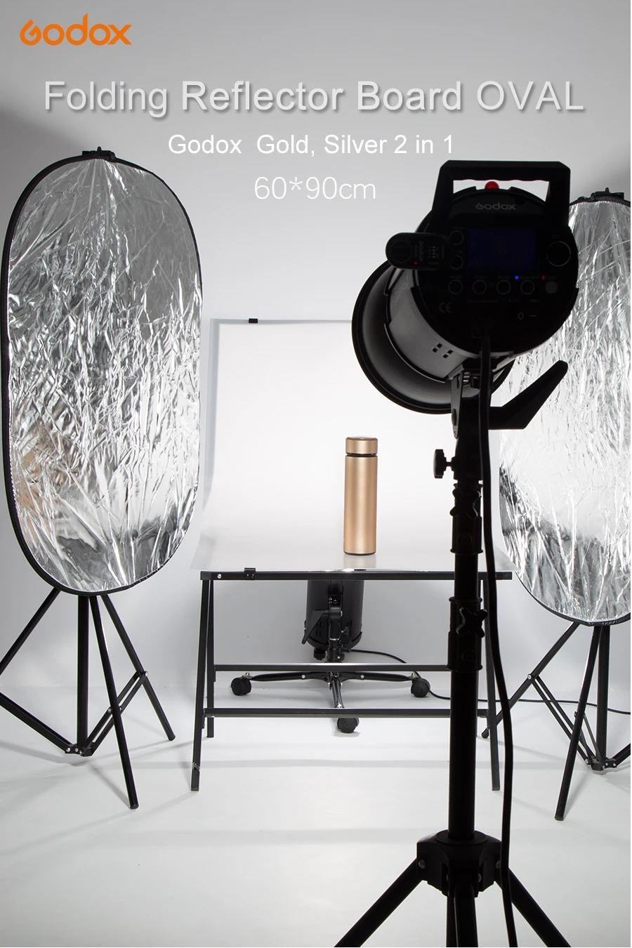 5-in-1 Reflector, Disc Reflector, 60 cm Round Photography Light Reflector, Diffuser Photography