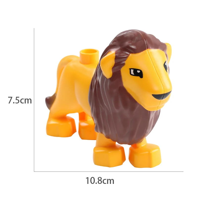 Zoo Animals Figures Building Blocks Big Size Accessories Blocks Educational DIY Brick Toys For Children Gift