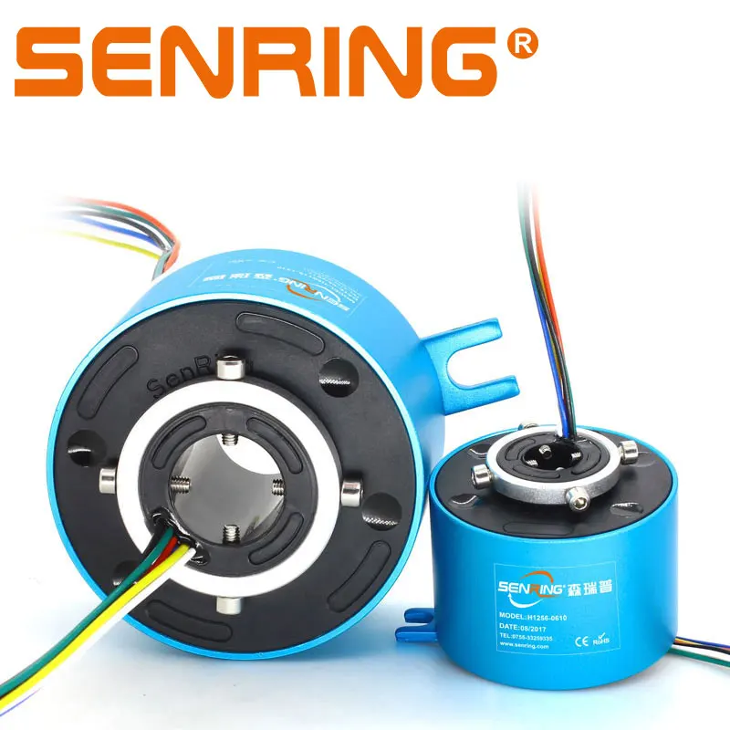 Small Through Hole Slip Ring 12.7mm Bore Size 2/3/4/6 Wires 2A/5A/10A Precious Metal Contacts for Light Duty OD56mm