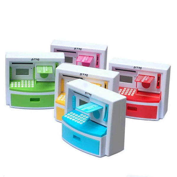 Mini brinquedo do banco do ATM, Digital Cash Coin Storage, Saving Box, Piggy Bank Machine, Kids Gift