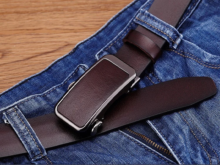 Hongmioo Mens Belts Luxury High Quality Automatic Buckle Belt Designer Leather Belt Men Casual Strap With Brown Color Wholesale