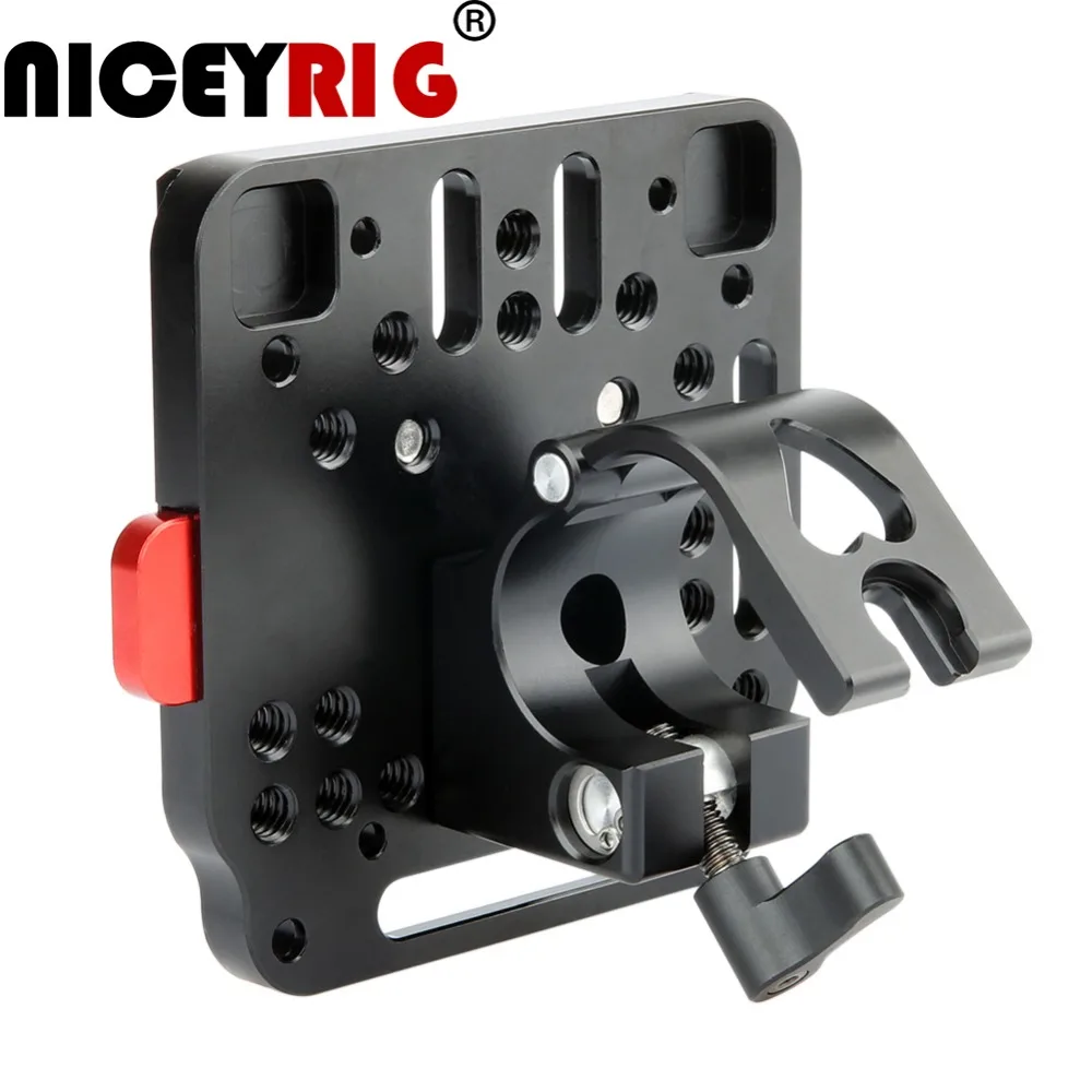 NICEYRIG Battery Plate V-Lock Assembly Kit Cheese Plate Camera Video Rig Quick Release Plate Base V Lock Camera Rig Aluminium