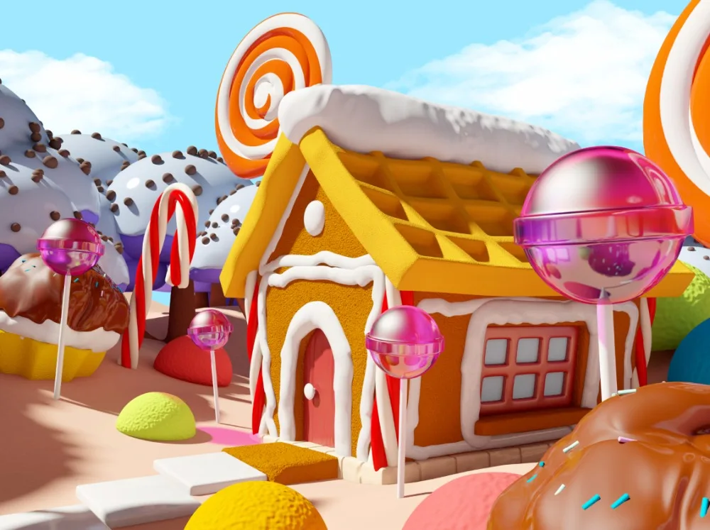 7x5FT Ice Cream Chocolate Garden Candyland Sweets Bar Candy  Land Custom Photo Studio Backdrop Background Vinyl 220cm x 150cm