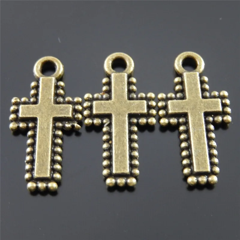 10PCS Cross Charms Pendants For Jewelry Making Alloy Handmade Crafts Finding Antique Bronze Wholesale AU35881