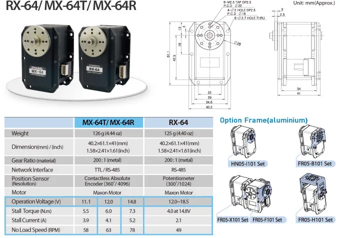 ROBOTIS DYNAMIXEL MX-64T servo Dynamixel special servo for original Korean robot