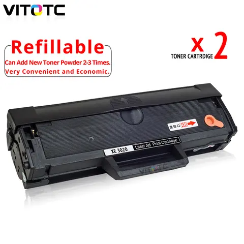 2X 3020 3025 Toner Cartridge Compatible For Xerox Phaser 3020 WorkCentre 3025 Printer 106R02773 Refillable Cartridge With Chips
