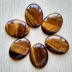 Wholesale 6pcs/lot good quality natural tiger eye stone Oval CAB CABOCHON 30x40mm charms stone beads for Diy jewelry making free