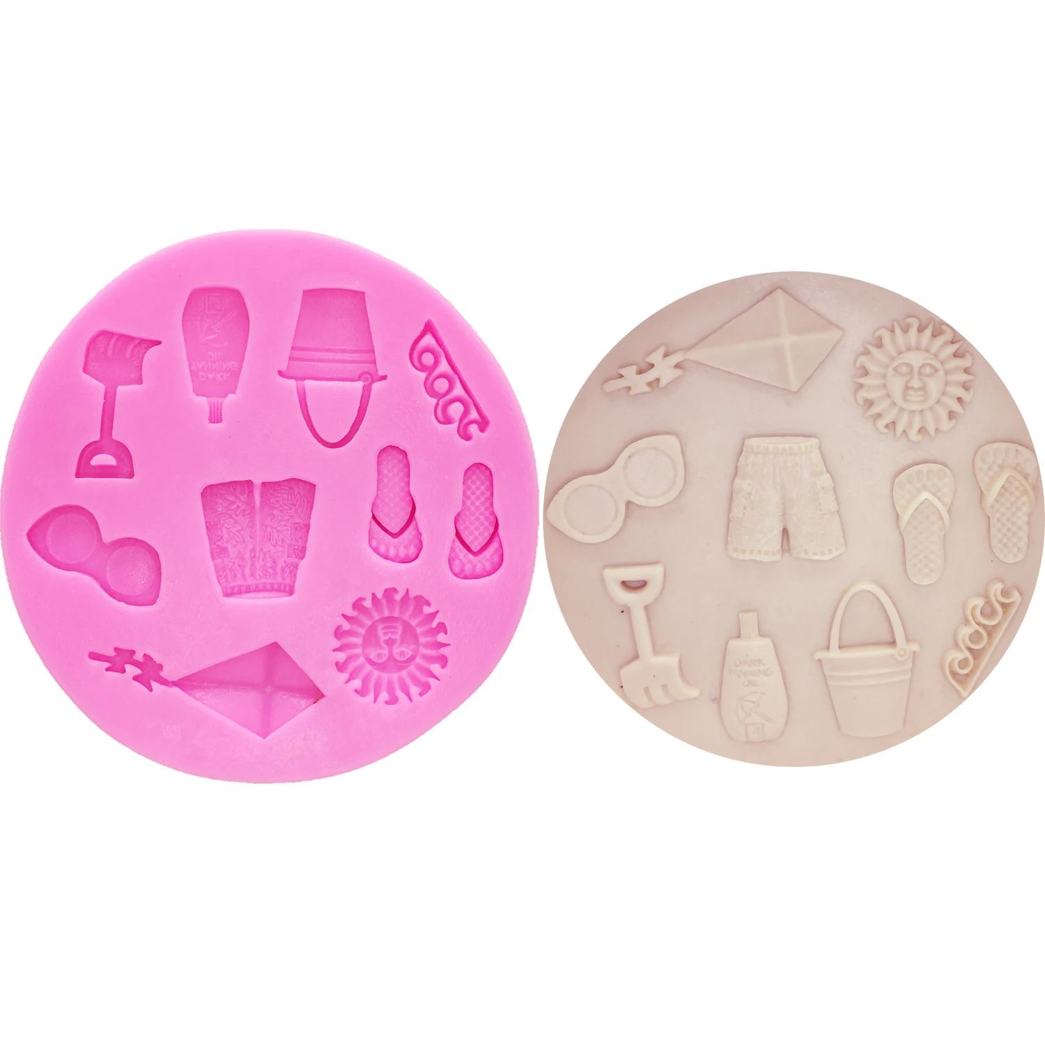 M0483 Beach sun/shorts/slippers/kite cake decorating tools silicone mould baking accessories