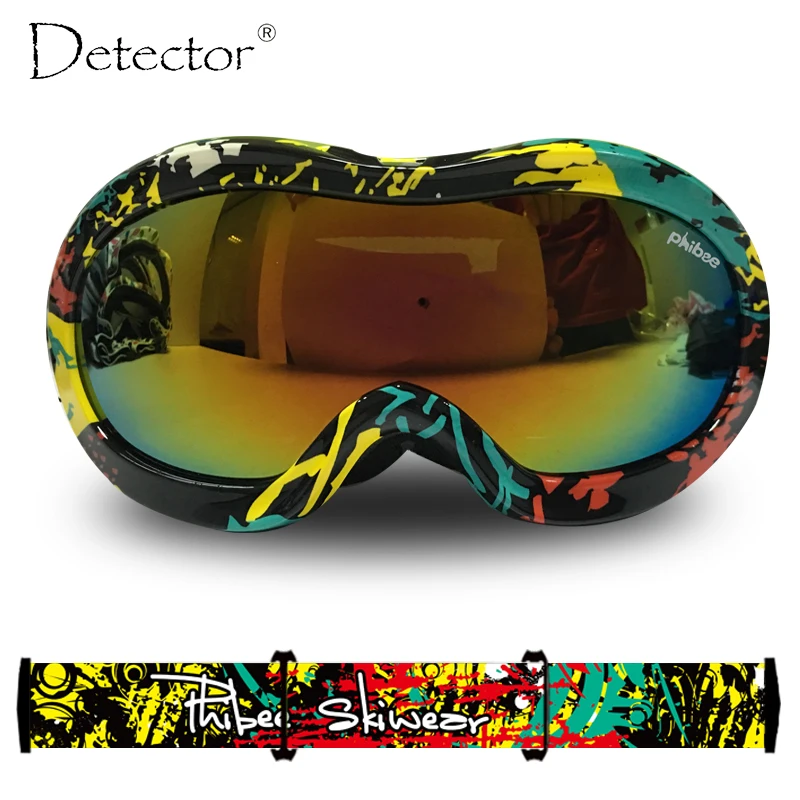 Detector Kids Ski Goggles Boys Girls Snowboard Double Anti-Fog UV400 Protection Ski Glasses Winter Snow Sports Googles