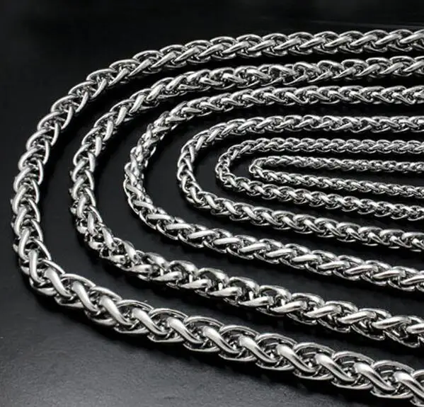 6 meters lot  in bulk 3mm/4mm/6mm  Stainless Steel Orchid chain knit Curb chain Jewelry findings marking DIY WHOLESALE