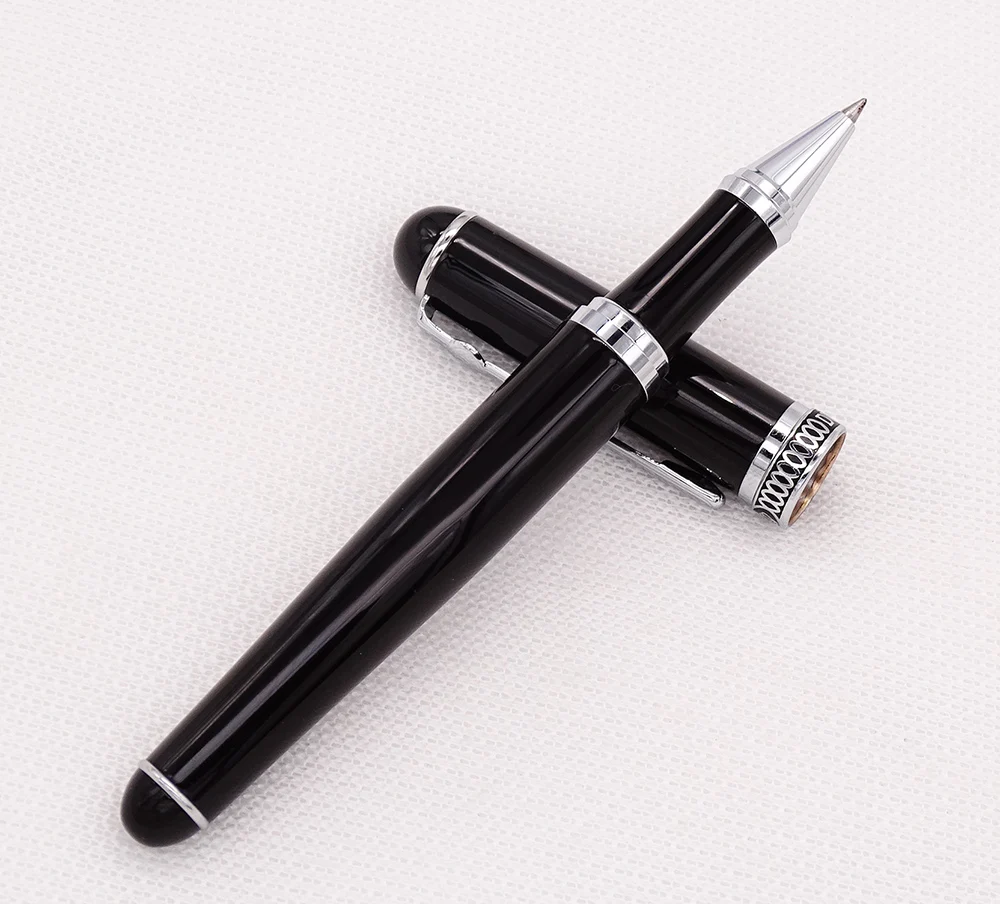 Duke D2 Classic Rollerball Pen Black Barrel & Silver Clip Advanced Writing Gift Pen Business Office Home School Supplies