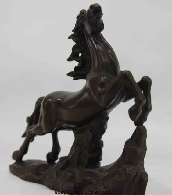 Imagem -02 - Rare China Royal Bronze Copper Feng Shui Riqueza Auspicioso Cavalo Running Steed Estátua Decoração do Jardim 100 Real Latão Bronze