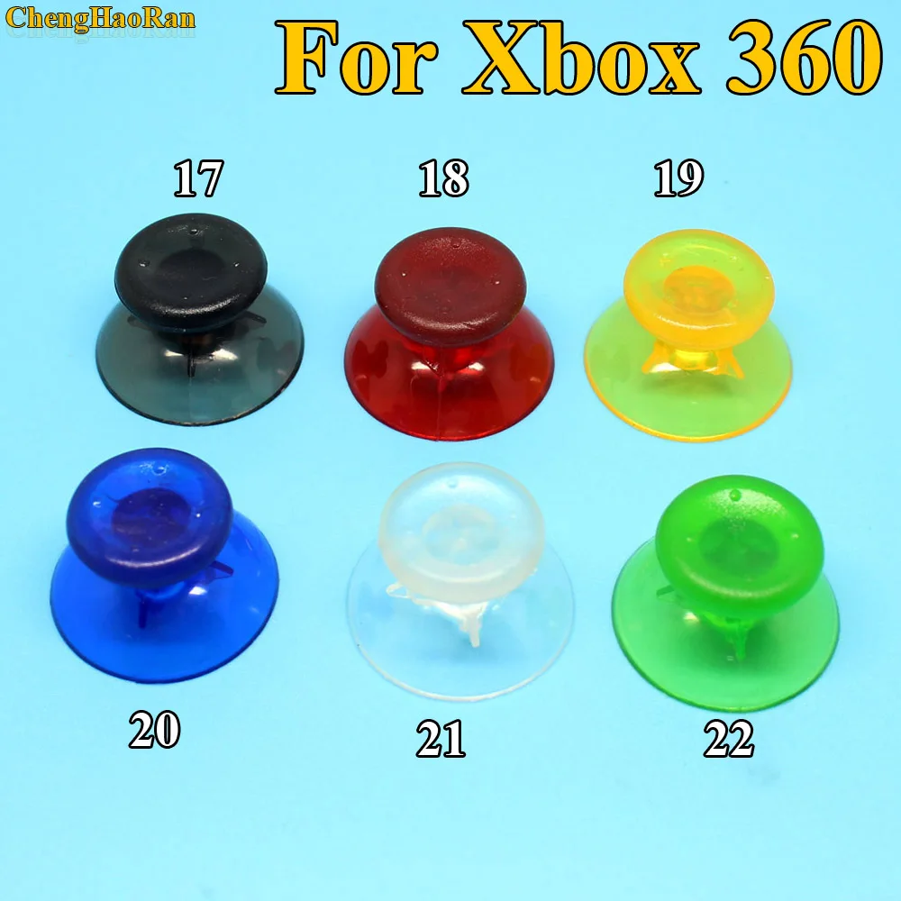 

ChengHaoRan 100pcs Transparent controller for Xbox 360 Wired / Wireless Controller Sticks Cap Gamepad Grips Cover 22color