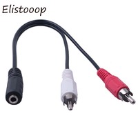 Universal 3.5mm Stereo Audio Female Jack to 2 RCA Male Socket to Headphone 3.5 Y Adapter Cable
